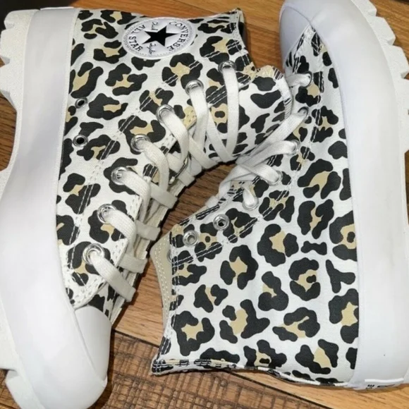 Converse CTAS Lugged Hi Top Platform Sneaker Leopard Various Sizes - Picture 5 of 13